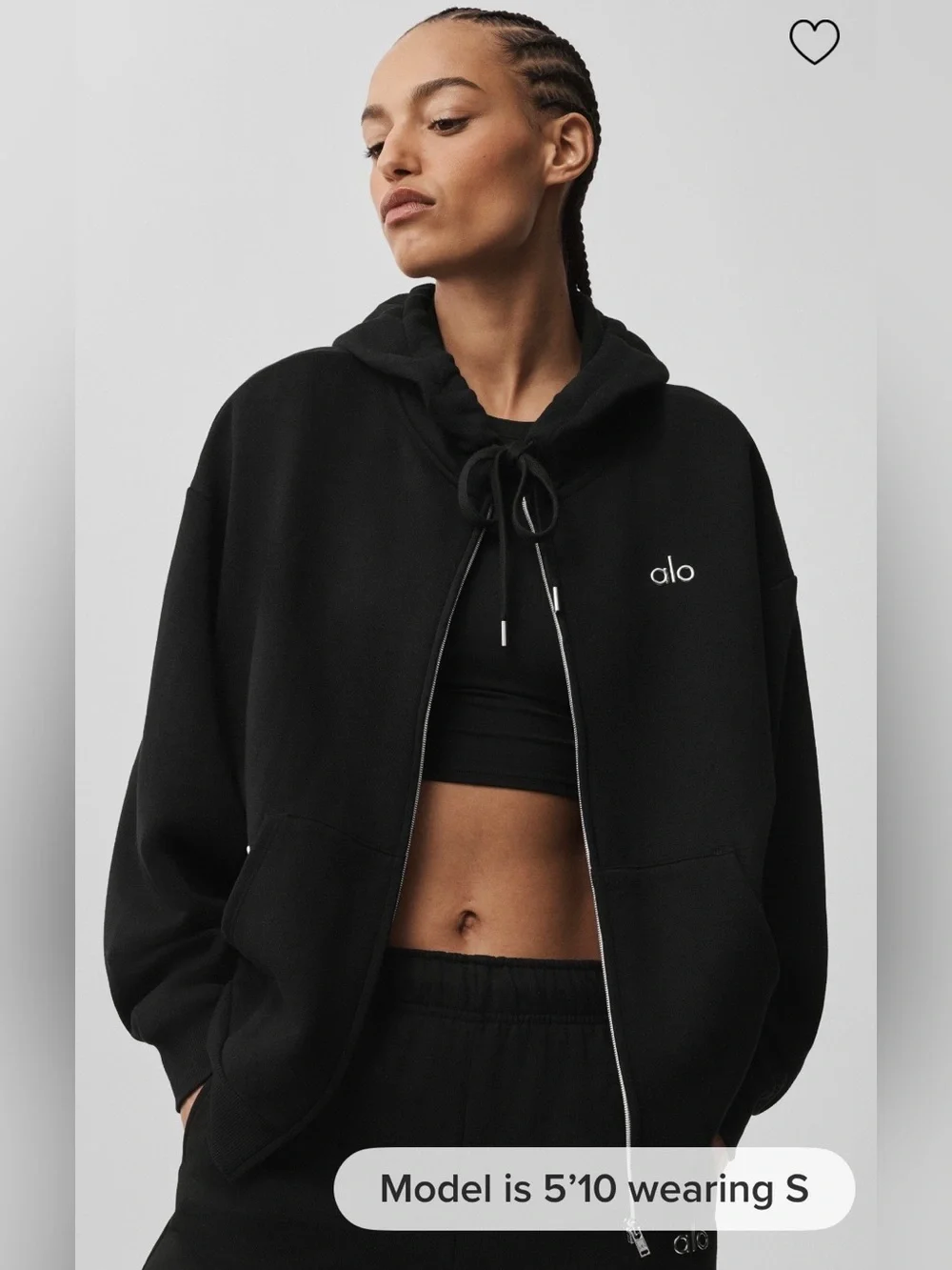 ALO Yoga NWT Accolade Full Zip Hoodie Black Size M